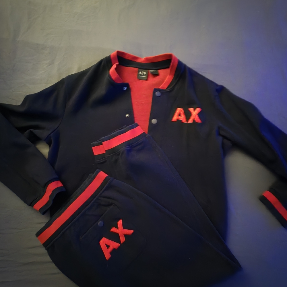 AX ( Armani Exchange ) Navy and Red Tracksuit (Good Condition)